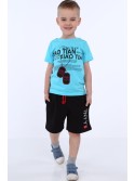 Jungen-T-Shirt mit Aufdruck, blau NDZ4489 – Online-Shop – Boutique